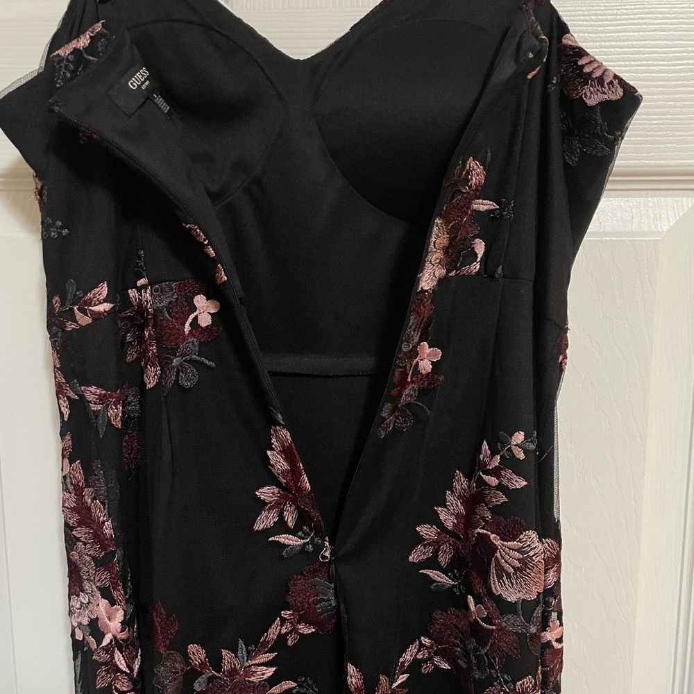Guess Floral Chiffon Overlay Sheath Dress - Picture 5 of 9